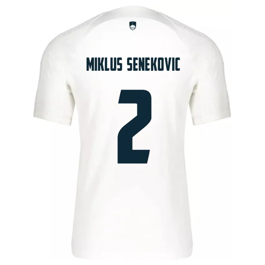 ילדים סלובניה Gal Miklus Senekovic #2 לבן ג'רזי ביתית 24-26 חולצה קצרה