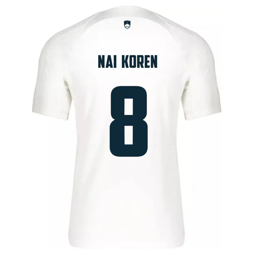 ילדים סלובניה Tian Nai Koren #8 לבן ג'רזי ביתית 24-26 חולצה קצרה