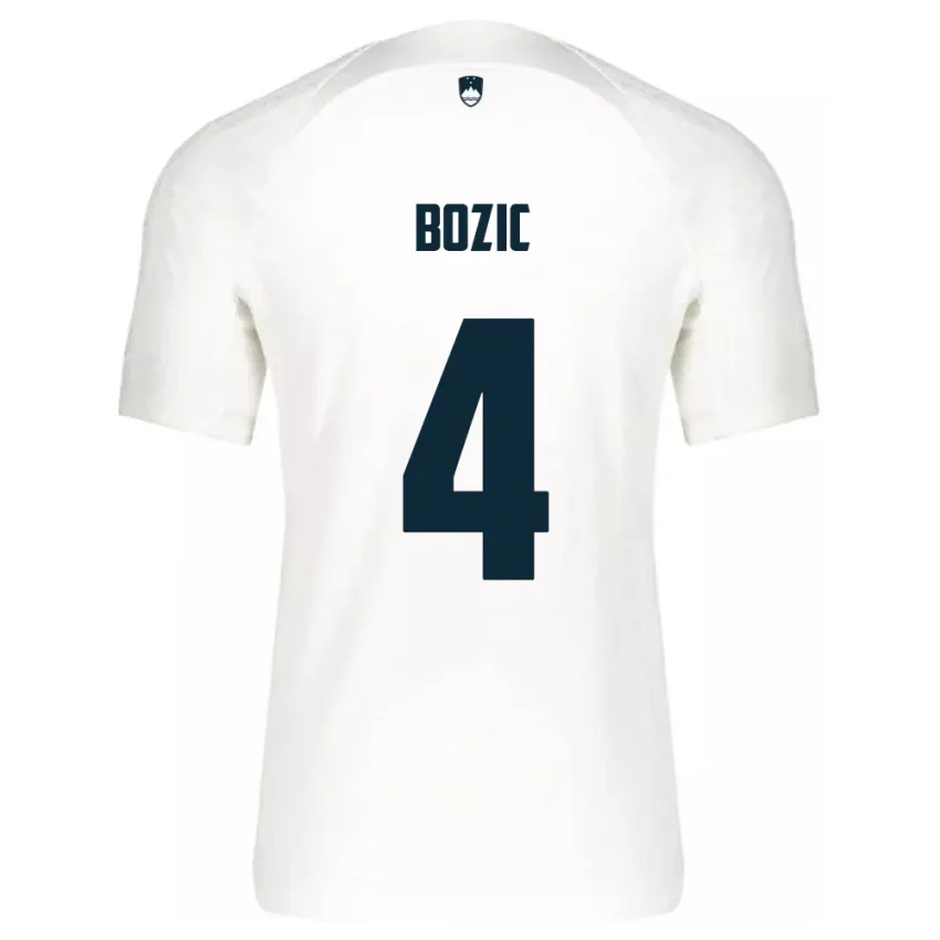 ילדים סלובניה Viktor Bozic #4 לבן ג'רזי ביתית 24-26 חולצה קצרה