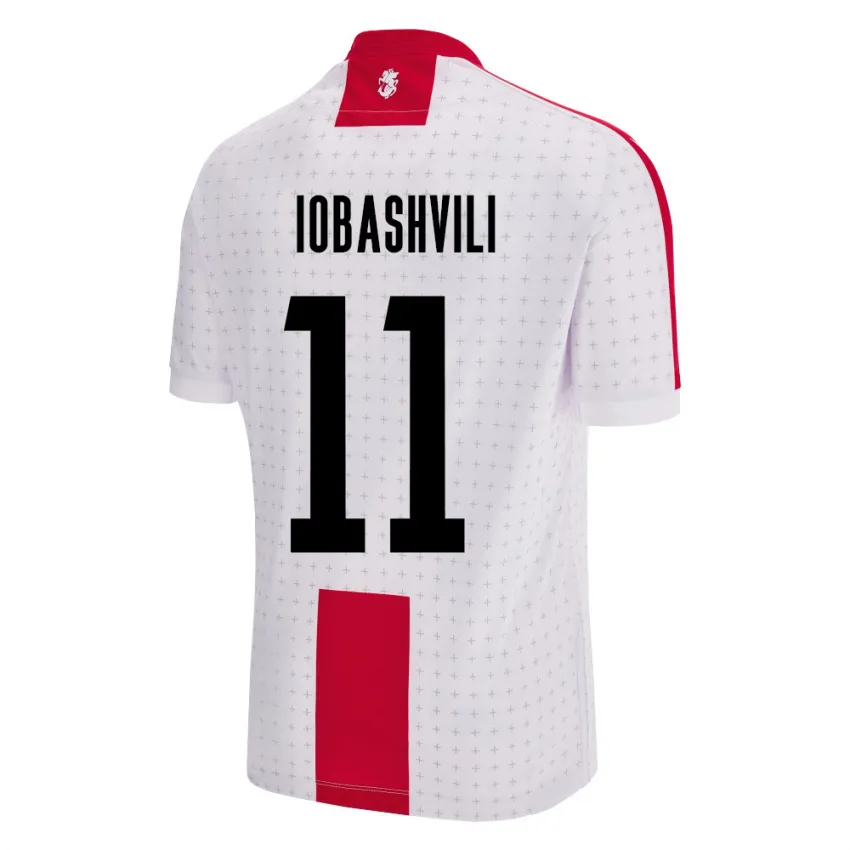 ילדים גאורגיה Jaduli Iobashvili #11 לבן ג'רזי ביתית 24-26 חולצה קצרה
