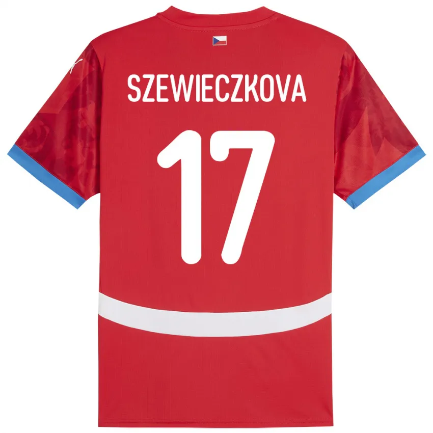 גברים צ'כיה Tereza Szewieczková #17 אָדוֹם ג'רזי ביתית 24-26 חולצה קצרה