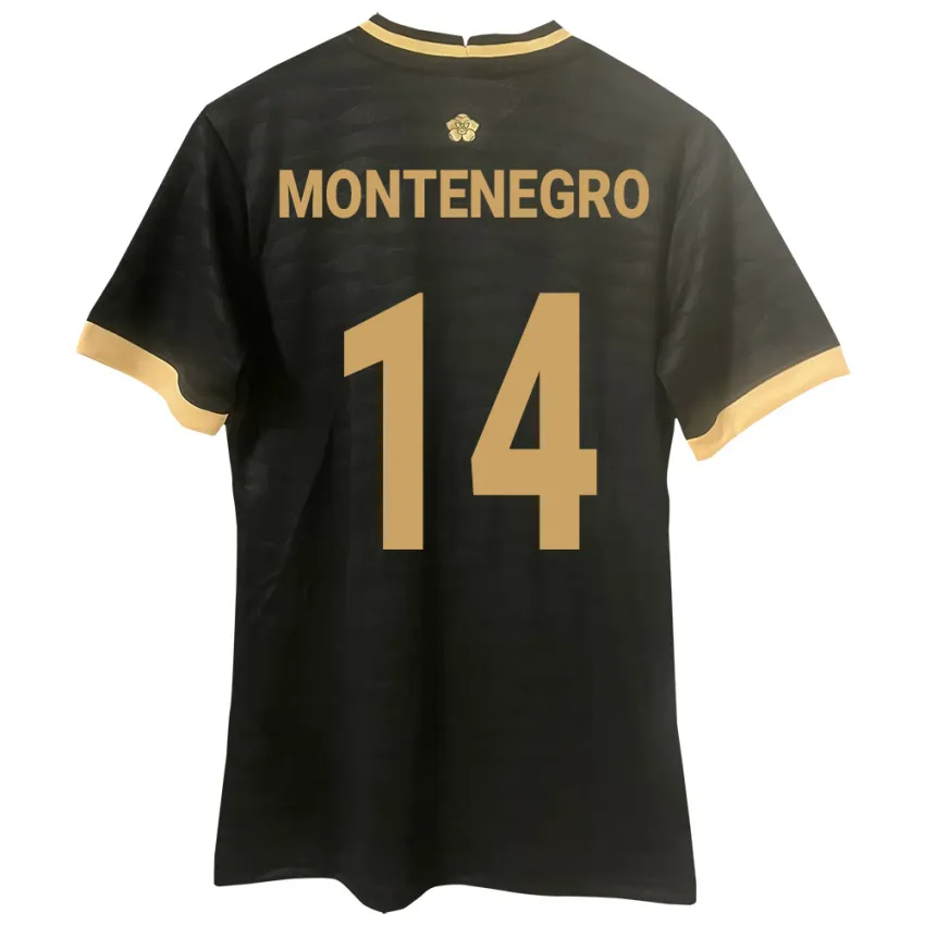 נשים פנמה Carmen Montenegro #14 שָׁחוֹר הרחק ג'רזי 24-26 חולצה קצרה