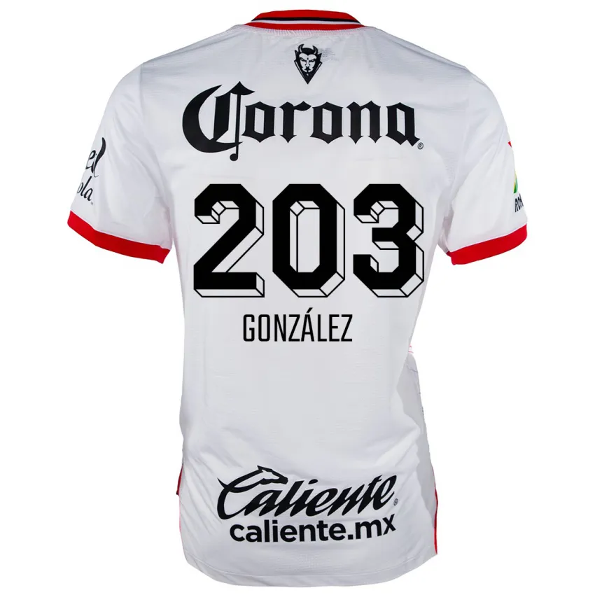 נשים Luis González #203 לבן אדום הרחק ג'רזי 2024/25 חולצה קצרה