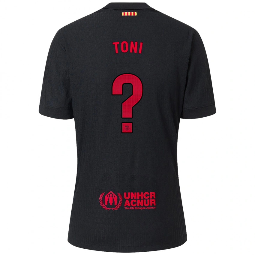 ילדים Toni Fernández #0 שחור אדום הרחק ג'רזי 2024/25 חולצה קצרה
