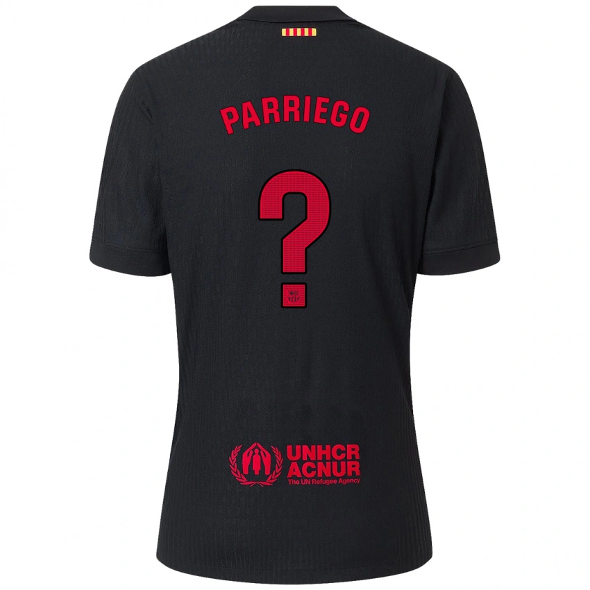 ילדים Marcos Parriego #0 שחור אדום הרחק ג'רזי 2024/25 חולצה קצרה
