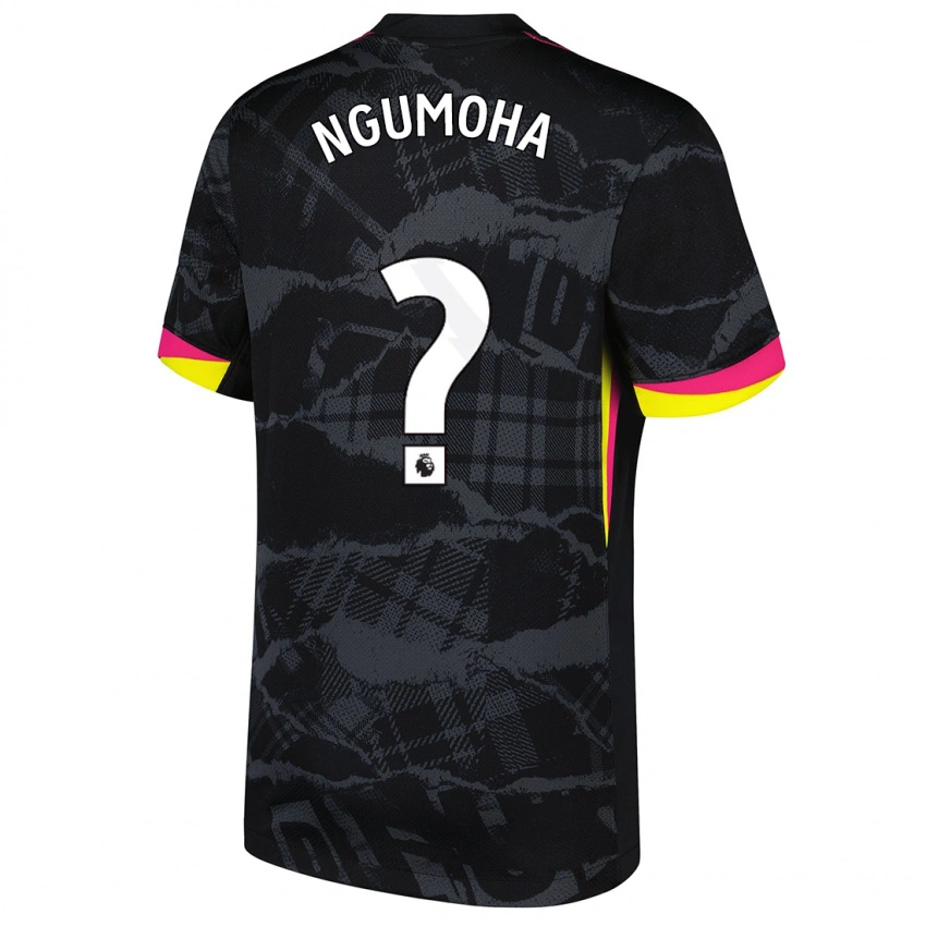 ילדים Rio Ngumoha #0 שחור ורוד ג'רזי קיט שלישי 2024/25 חולצה קצרה