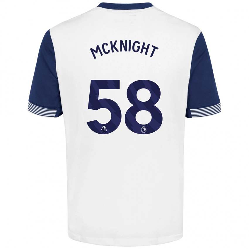 גברים Maxwell Mcknight #58 לבן כחול ג'רזי ביתית 2024/25 חולצה קצרה
