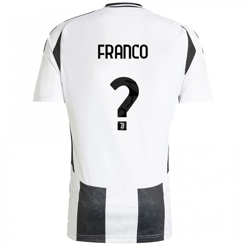 גברים Christian Franco #0 לבן שחור ג'רזי ביתית 2024/25 חולצה קצרה