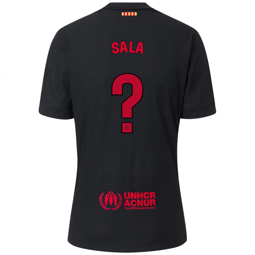 גברים Gerard Sala #0 שחור אדום הרחק ג'רזי 2024/25 חולצה קצרה