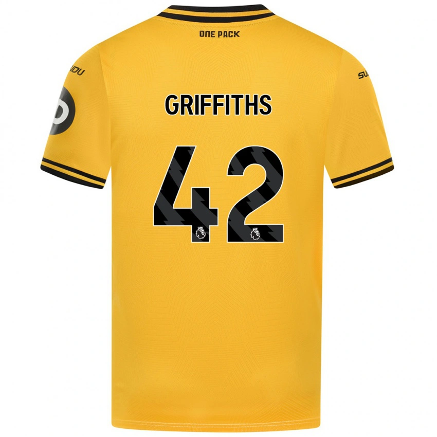 ילדים Harvey Griffiths #42 צָהוֹב ג'רזי ביתית 2024/25 חולצה קצרה