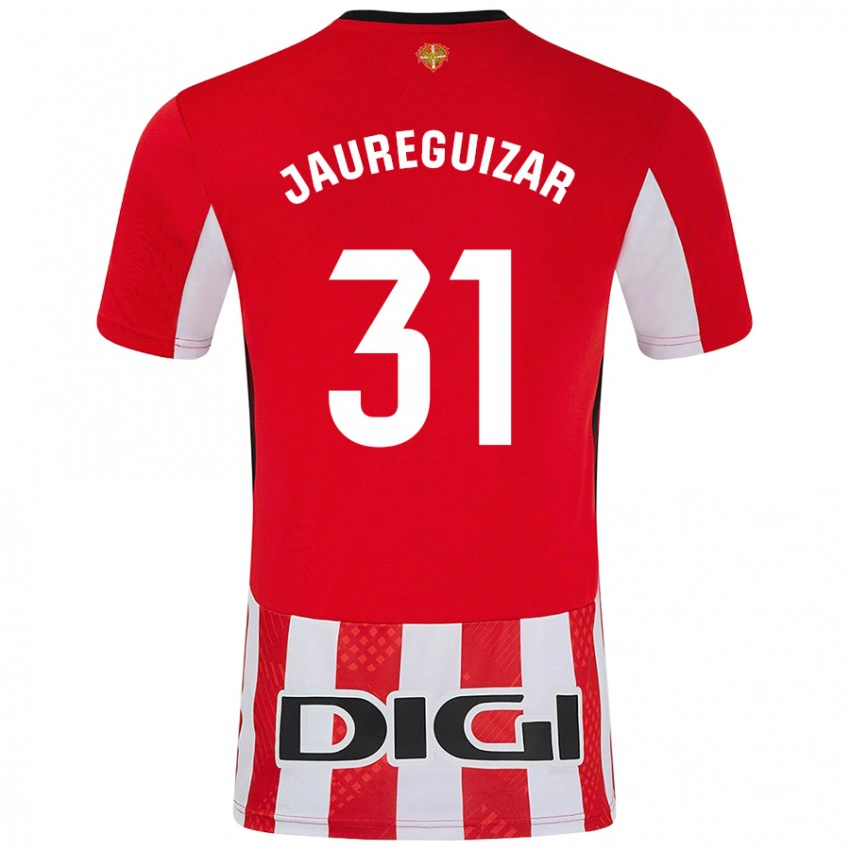 גברים Mikel Jauregizar #31 אדום לבן ג'רזי ביתית 2024/25 חולצה קצרה