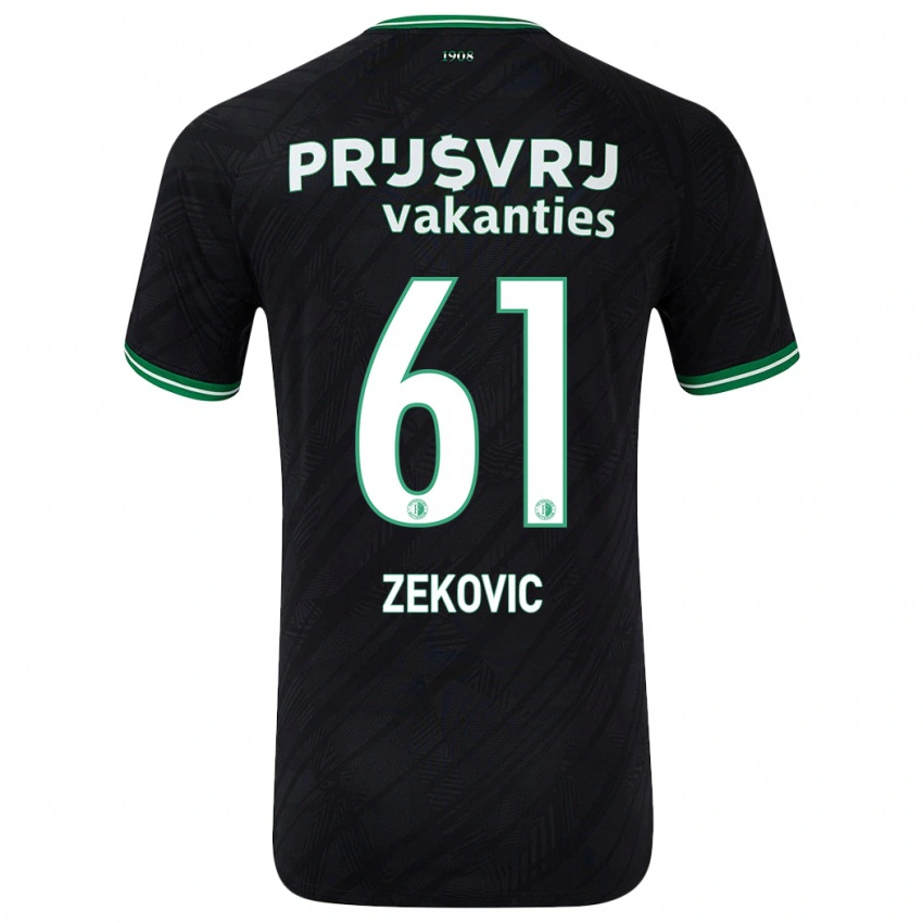 גברים Aleks Zekovic #61 ירוק שחור הרחק ג'רזי 2024/25 חולצה קצרה