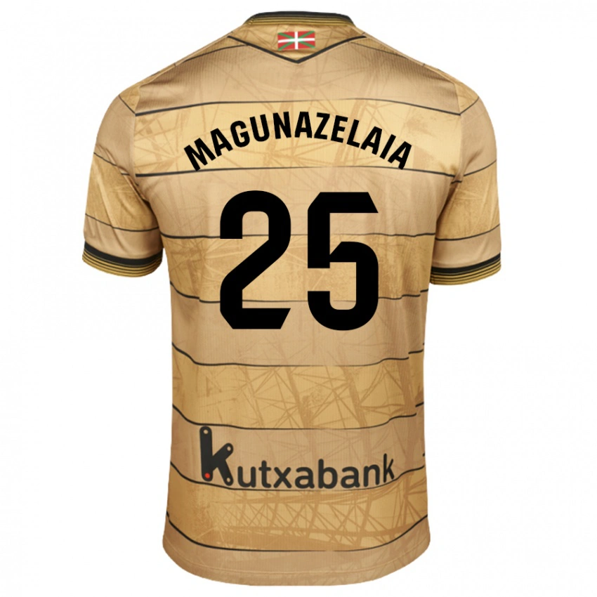 גברים Jon Magunazelaia #25 חוּם הרחק ג'רזי 2024/25 חולצה קצרה