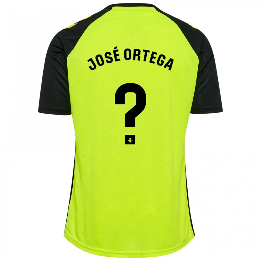 גברים Jose Ortega #0 שחור ניאון צהוב הרחק ג'רזי 2024/25 חולצה קצרה