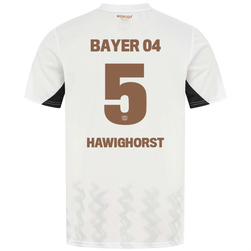 גברים Ben Hawighorst #5 לבן שחור הרחק ג'רזי 2024/25 חולצה קצרה