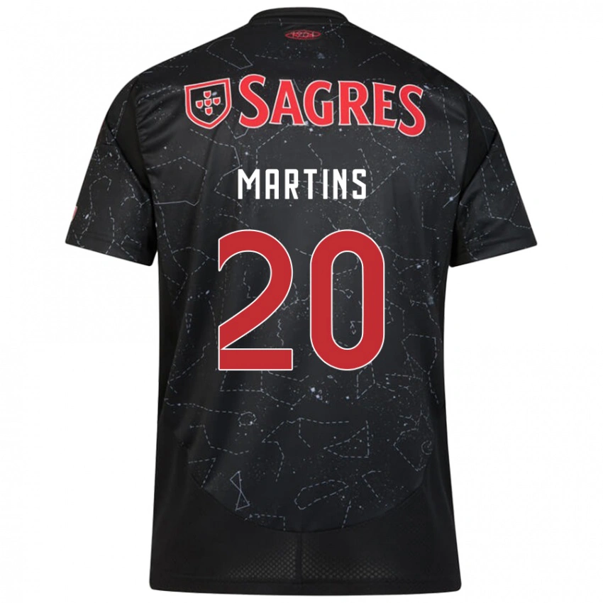 נשים Lara Martins #20 שחור אדום הרחק ג'רזי 2024/25 חולצה קצרה