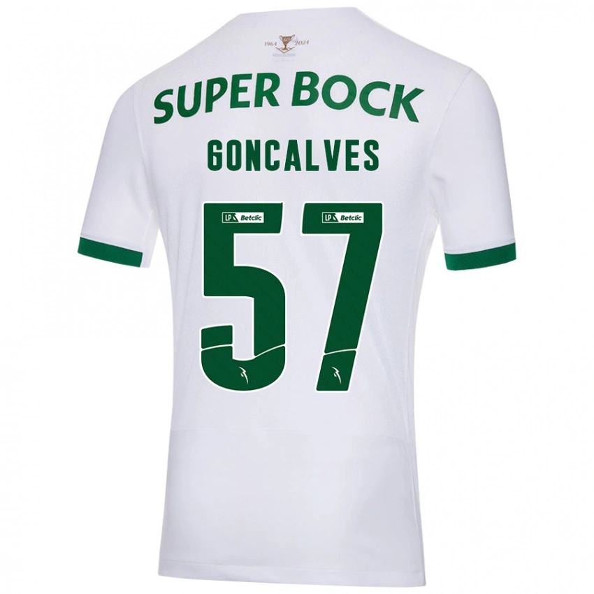נשים Inês Gonçalves #57 ירוק לבן הרחק ג'רזי 2024/25 חולצה קצרה