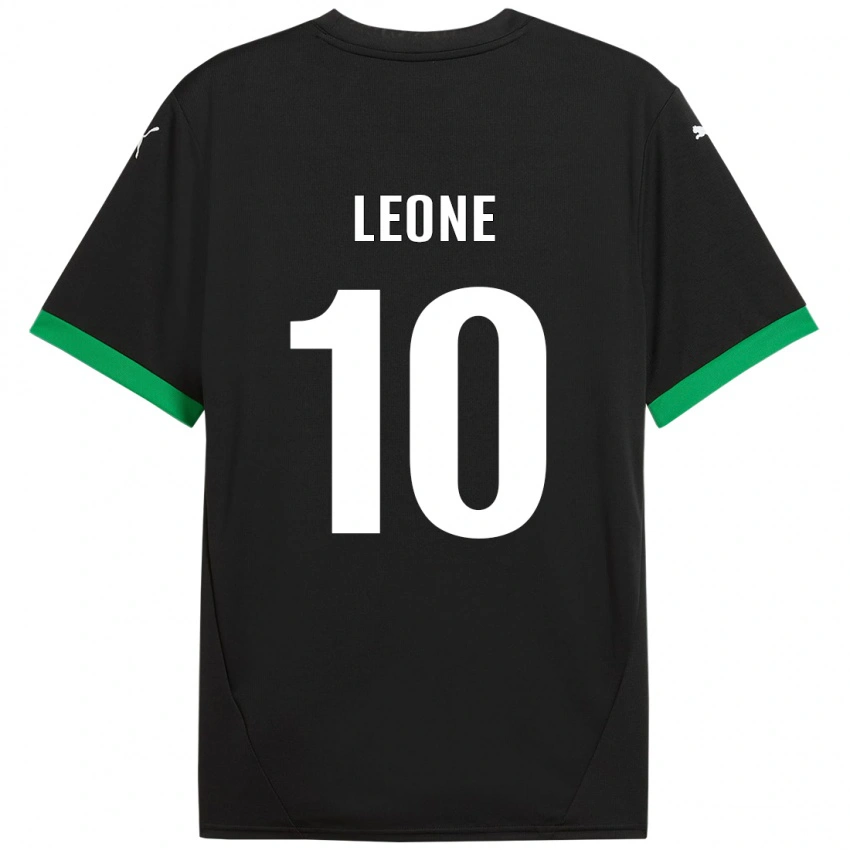 ילדים Kevin Leone #10 שחור ירוק כהה ג'רזי ביתית 2024/25 חולצה קצרה