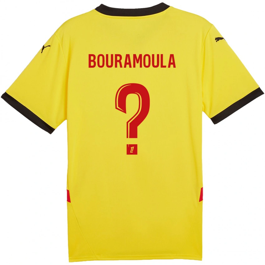 ילדים Ilies Bouramoula #0 צהוב אדום ג'רזי ביתית 2024/25 חולצה קצרה