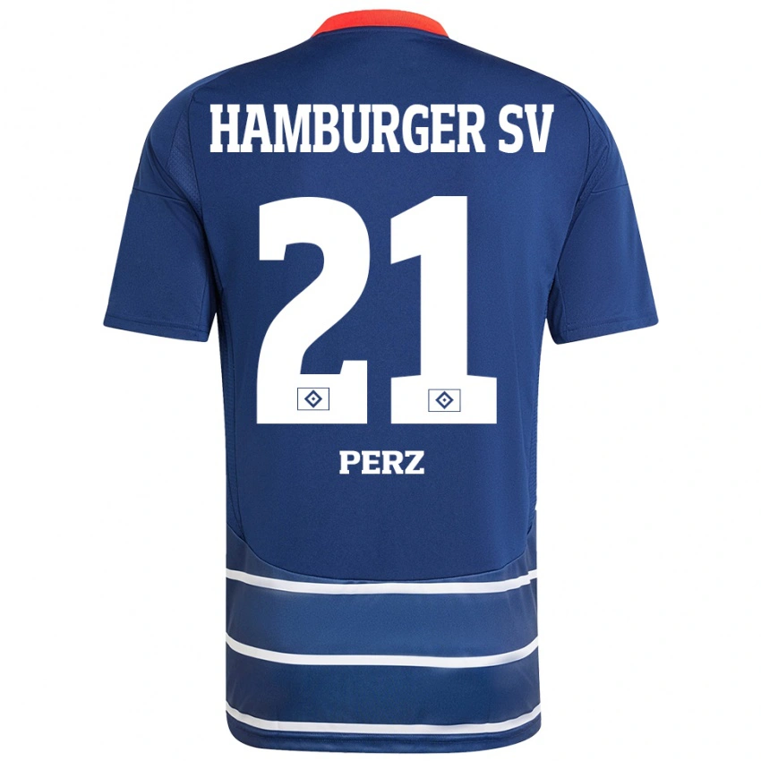 ילדים מרסל פרז #21 כחול כהה הרחק ג'רזי 2024/25 חולצה קצרה