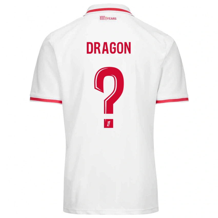 גברים Clément Dragon #0 לבן אדום ג'רזי ביתית 2024/25 חולצה קצרה