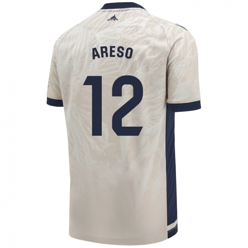 גברים Jesús Areso Blanco #12 אפור בהיר הרחק ג'רזי 2024/25 חולצה קצרה