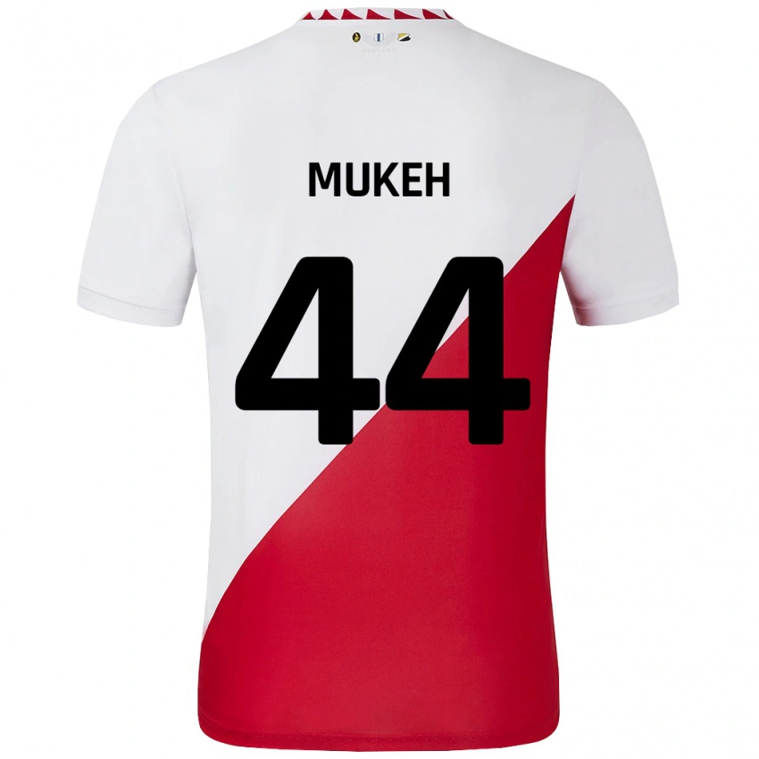 נשים Joshua Mukeh #44 לבן אדום ג'רזי ביתית 2024/25 חולצה קצרה