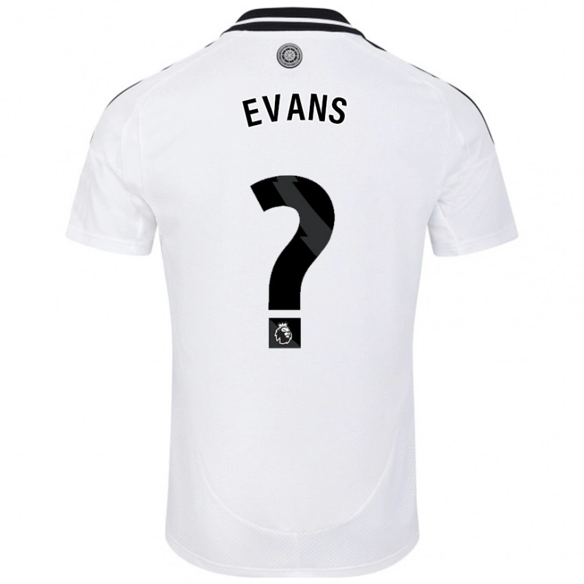 גברים Aidan Evans #0 לָבָן ג'רזי ביתית 2024/25 חולצה קצרה