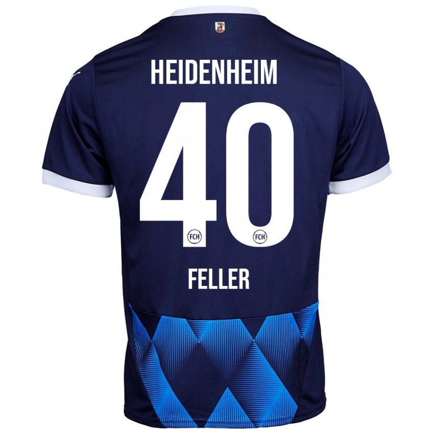 גברים Frank Feller #40 כחול כהה כהה הרחק ג'רזי 2024/25 חולצה קצרה
