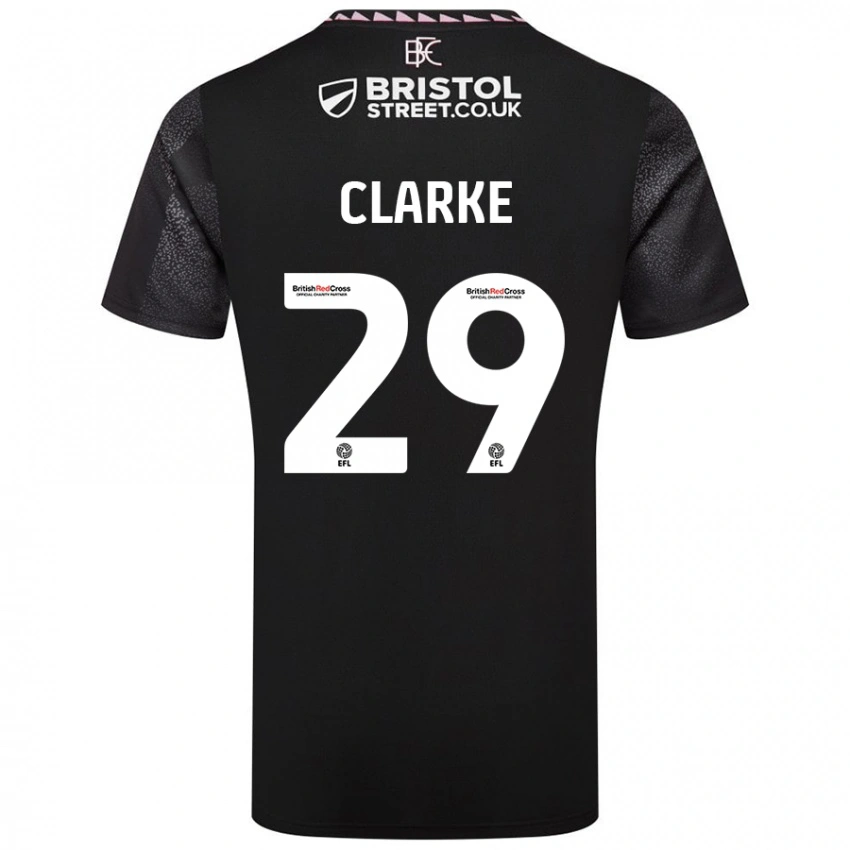 גברים Abby Clarke #29 שָׁחוֹר הרחק ג'רזי 2024/25 חולצה קצרה