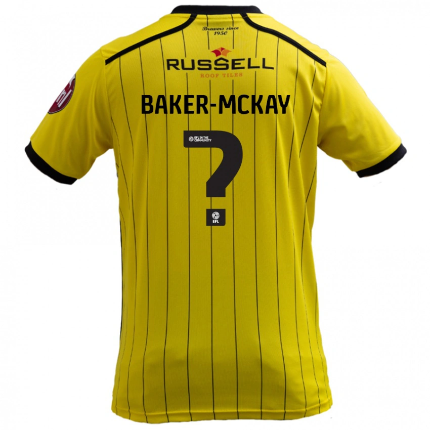 ילדים Kiyan Baker-Mckay #0 צָהוֹב ג'רזי ביתית 2024/25 חולצה קצרה