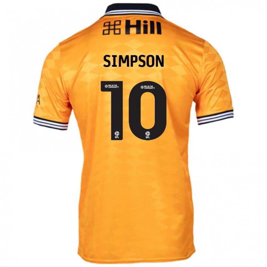 גברים Harley-Jean Simpson #10 כָּתוֹם ג'רזי ביתית 2024/25 חולצה קצרה