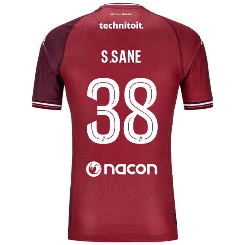 גברים Sadibou Sané #38 גרנאטה אדומה ג'רזי ביתית 2024/25 חולצה קצרה