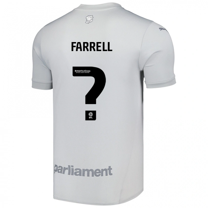 גברים Leo Farrell #0 אפור כסף הרחק ג'רזי 2024/25 חולצה קצרה