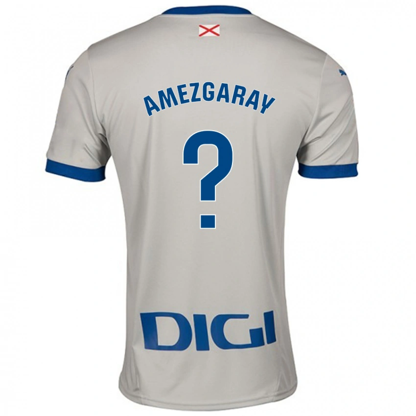 גברים Ander Amezgaray #0 אפור בהיר הרחק ג'רזי 2024/25 חולצה קצרה