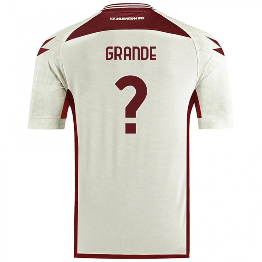 גברים Alessandro Grande #0 צבע שמנת הרחק ג'רזי 2024/25 חולצה קצרה