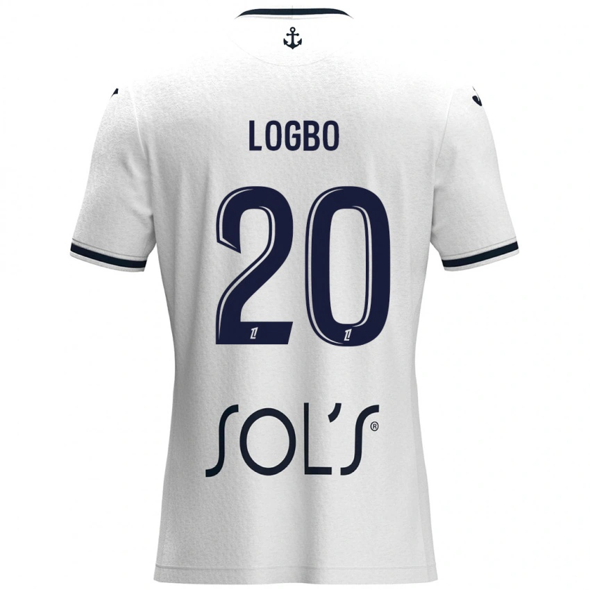 גברים Andy Logbo #20 לבן כחול כהה הרחק ג'רזי 2024/25 חולצה קצרה