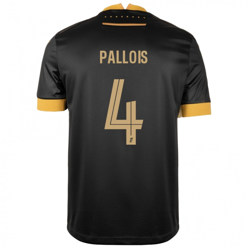 גברים Nicolas Pallois #4 שחור חום הרחק ג'רזי 2024/25 חולצה קצרה