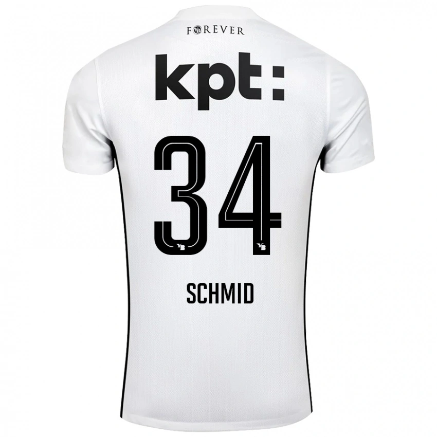 גברים Céline Schmid #34 לבן שחור הרחק ג'רזי 2024/25 חולצה קצרה