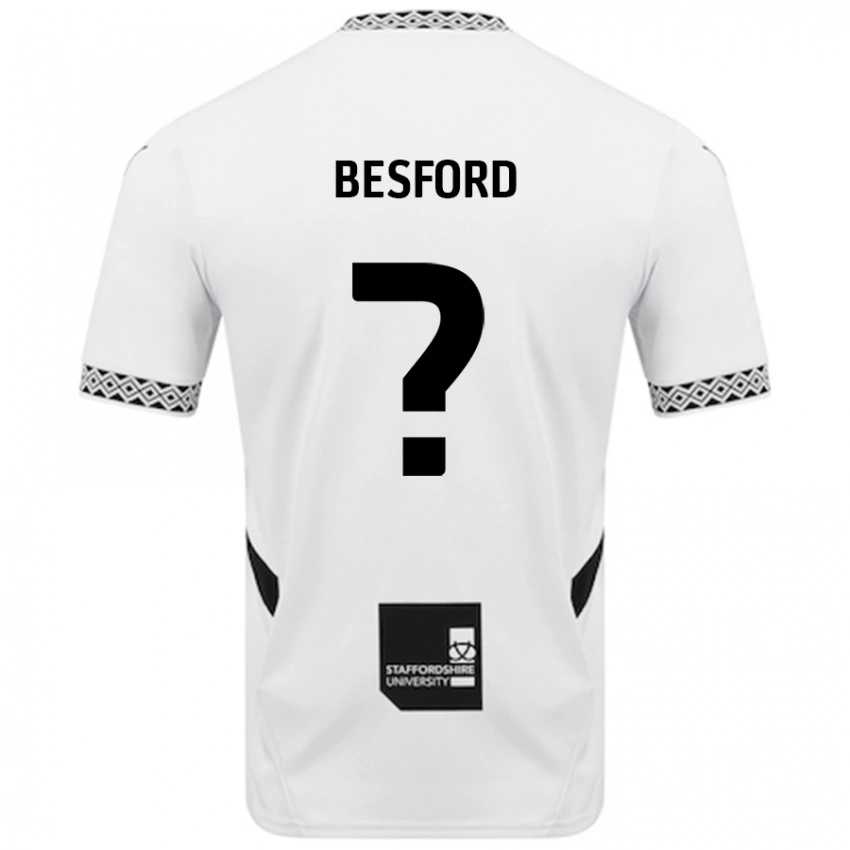 נשים Callum Besford #0 לָבָן ג'רזי ביתית 2024/25 חולצה קצרה