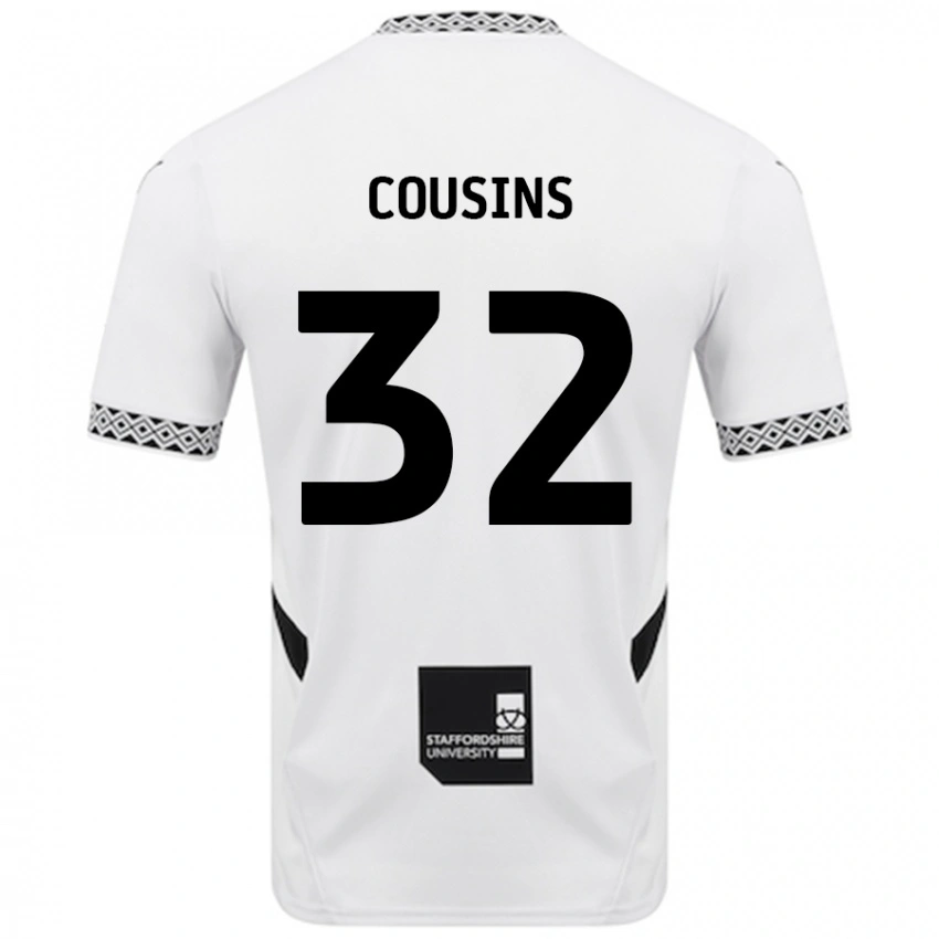 נשים Logan Cousins #32 לָבָן ג'רזי ביתית 2024/25 חולצה קצרה
