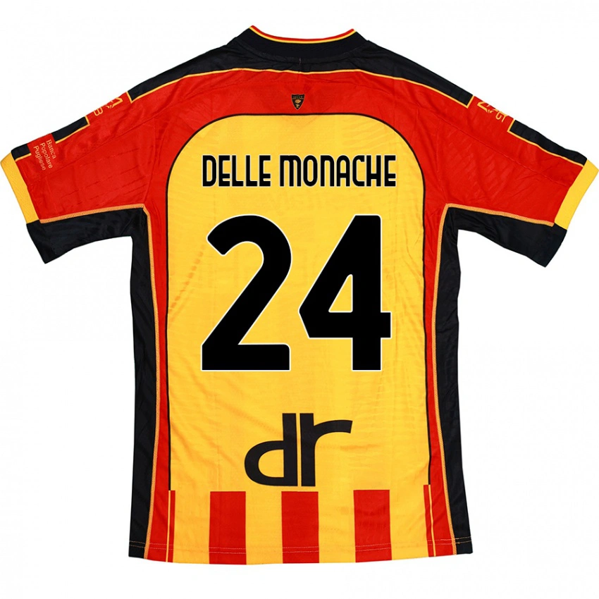 נשים Marco Delle Monache #24 צהוב אדום ג'רזי ביתית 2024/25 חולצה קצרה