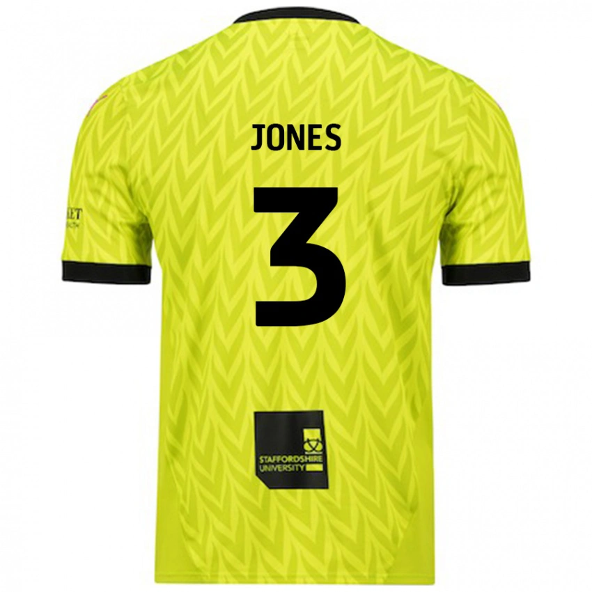 נשים Dan Jones #3 ירוק פלורסנט הרחק ג'רזי 2024/25 חולצה קצרה