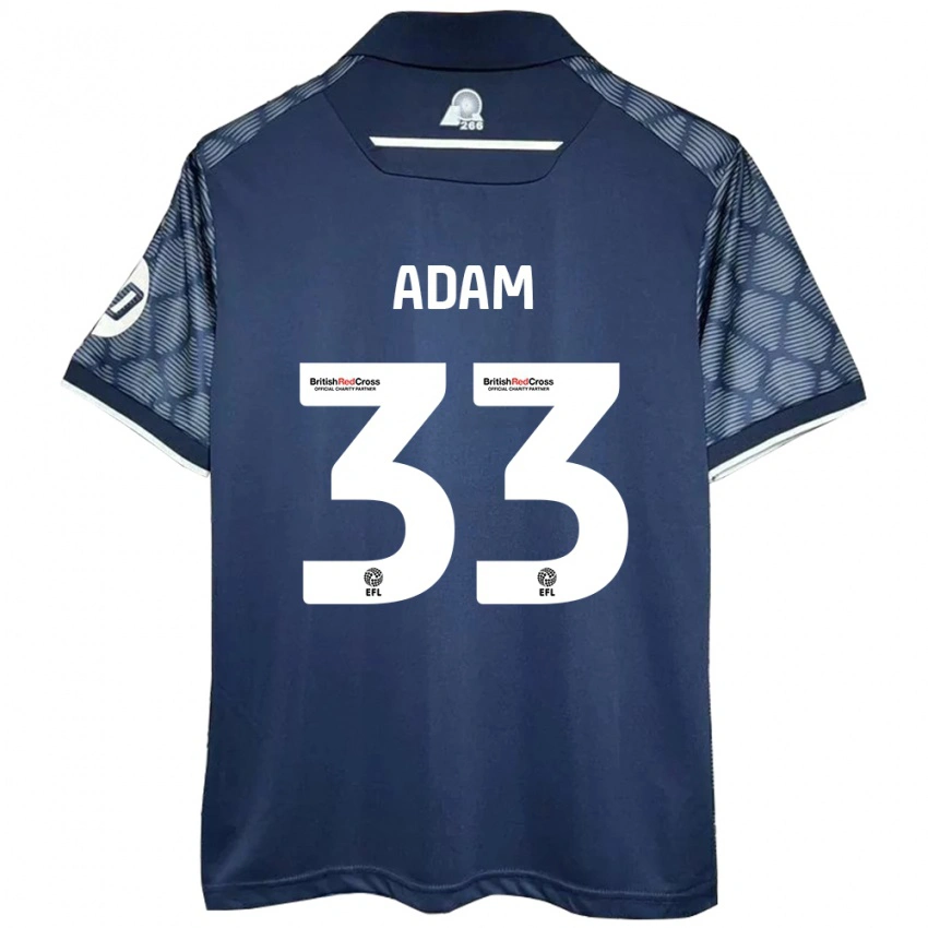גברים Josh Adam #33 שָׁחוֹר הרחק ג'רזי 2024/25 חולצה קצרה