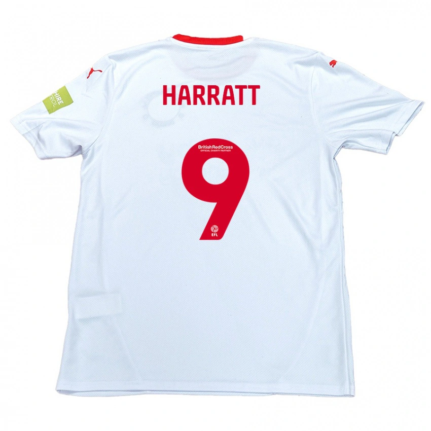 נשים Kian Harratt #9 לָבָן הרחק ג'רזי 2024/25 חולצה קצרה